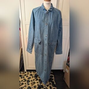 Express Light Blue Long Denim Coat